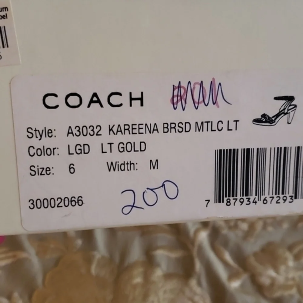 COACH‎ Kareena Light Gold  Size 6B High Heels